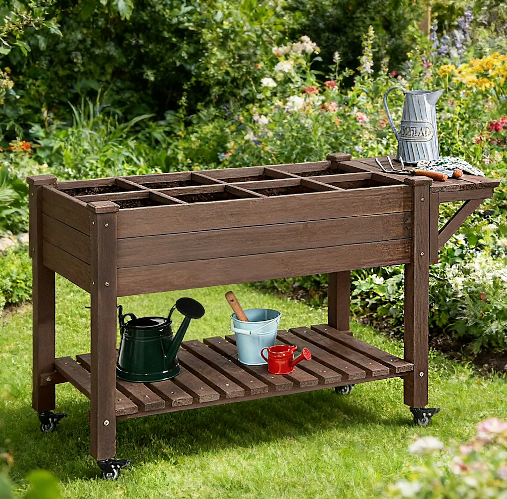  Raised Garden Bed w/ Wheels: $84