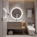 Luminorcrest 28" Round LED Bathroom Mirror for $72 + free shipping