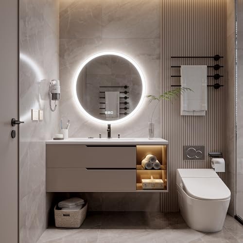 Luminorcrest 28" Round LED Bathroom Mirror: $71.99