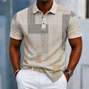 Men's Color Block Geometric Polo Shirt for 2 for $15 + $9 shipping