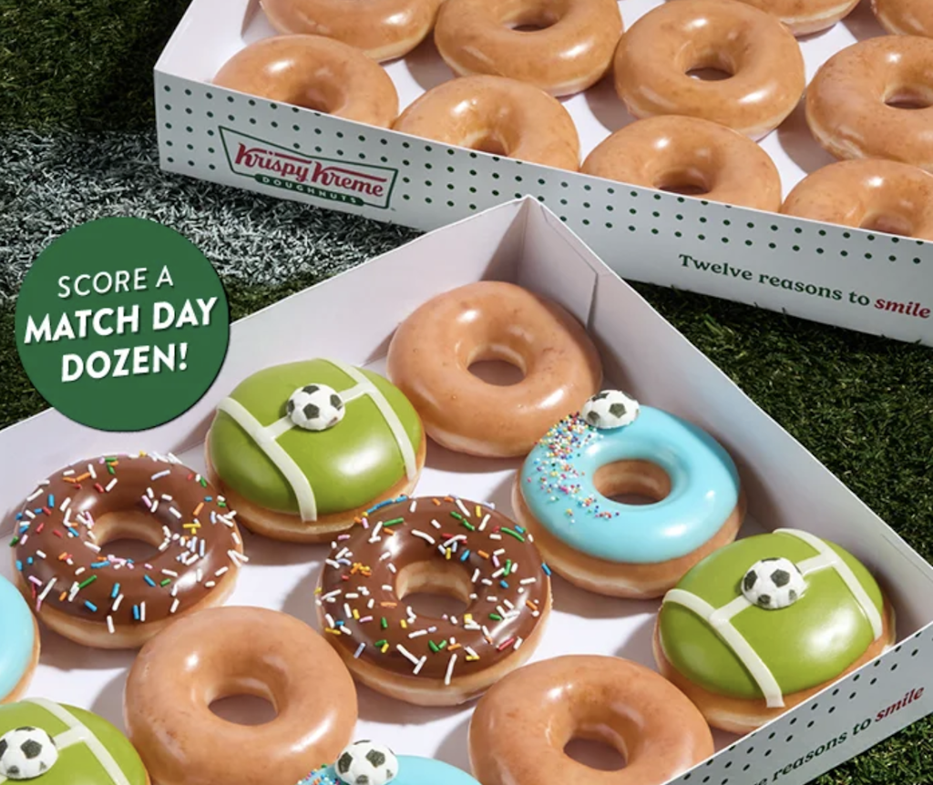 Krispy Kreme Matchday Dozen: $2 original glazed dozen w/ order of other dozen
