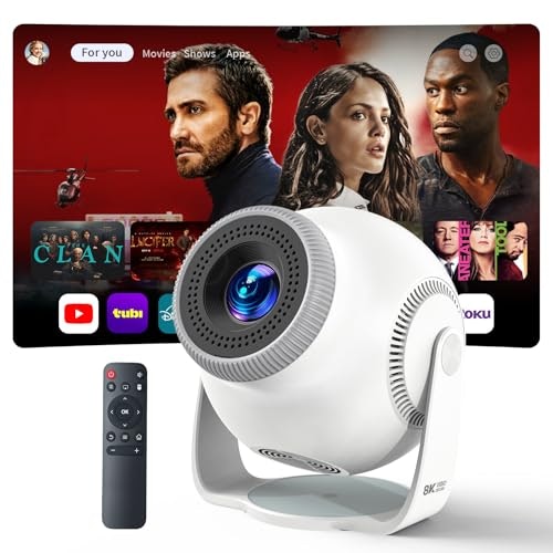 Trunera WiFi 6 and Bluetooth 5.4 Smart Mini Projector: $59.99