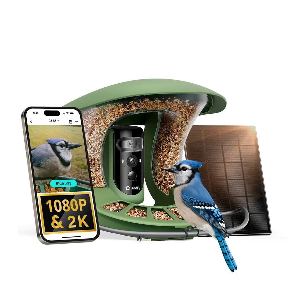 Birdfy Smart Bird Feeder with Dual-Lens Camera and Solar Power: $199.95