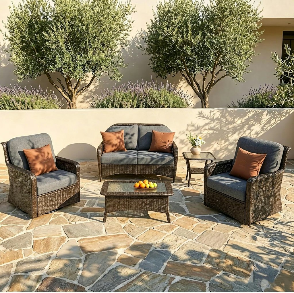 Tribesigns 5-Piece Outdoor Wicker Patio Furniture Set: $599.99