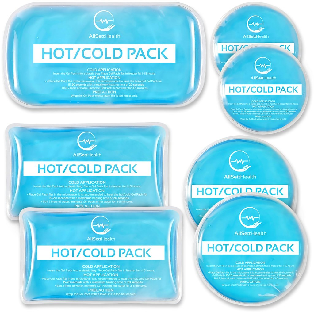 7-Piece Reusable Hot & Cold Gel Ice Pack Set: $15