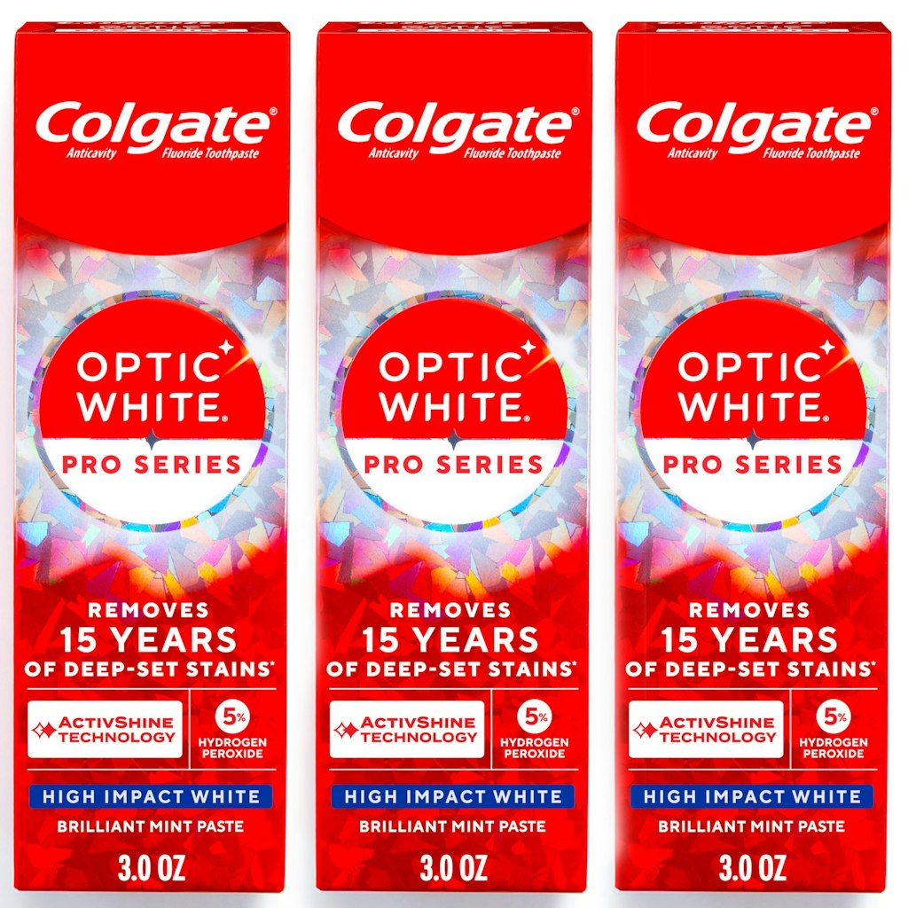 Colgate Optic White Pro Series Whitening Toothpaste 3-Pack: $18 w/ Prime