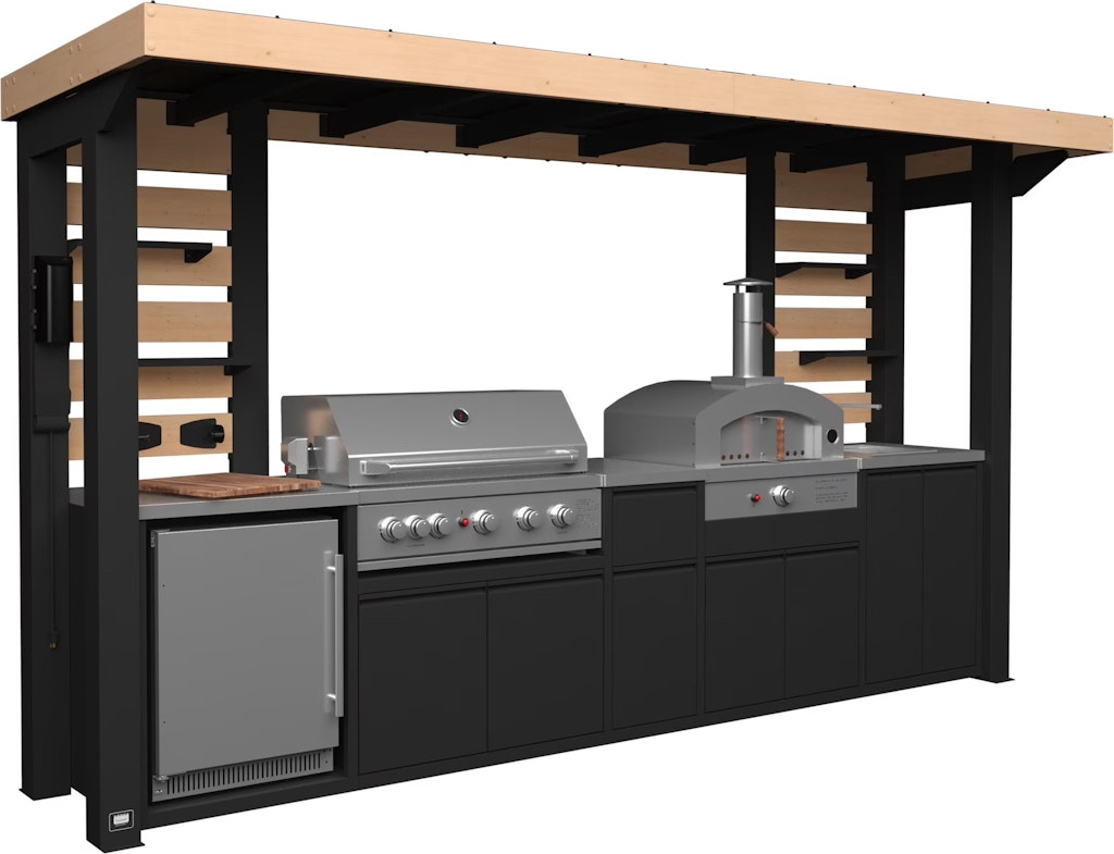 Backyard Discovery Fusion Flame 2 Outdoor Kitchen w/ Grill & Pizza Oven: $6,999