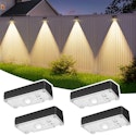 Solar Fence Light 4-Pack for $16 + free shipping w/ Prime