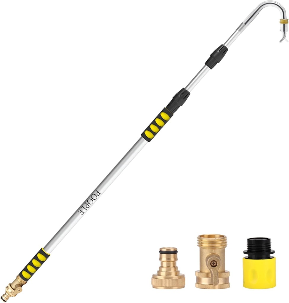 Gutter Cleaning Telescoping Wand w/ 360° Metal Head & Hose Attachment: $57