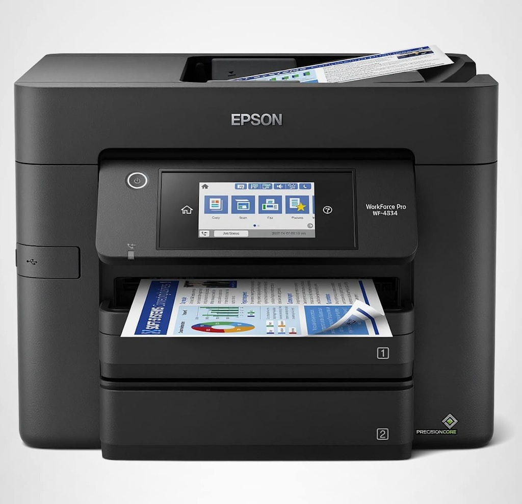 Epson Workforce Pro WF-4834 Wireless All-in-One Printer: $100