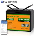 ECO-Worty 12V 100Ah LiFePO4 Lithium Battery w/ Bluetooth for $134 + free shipping