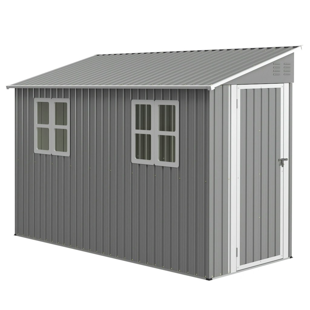 4x10' Galvanized Steel Outdoor Shed w/ Sloping Roof & Window: $195