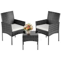 3-Piece Patio Furniture Set w/ Tempered Glass Table for $68 + free shipping