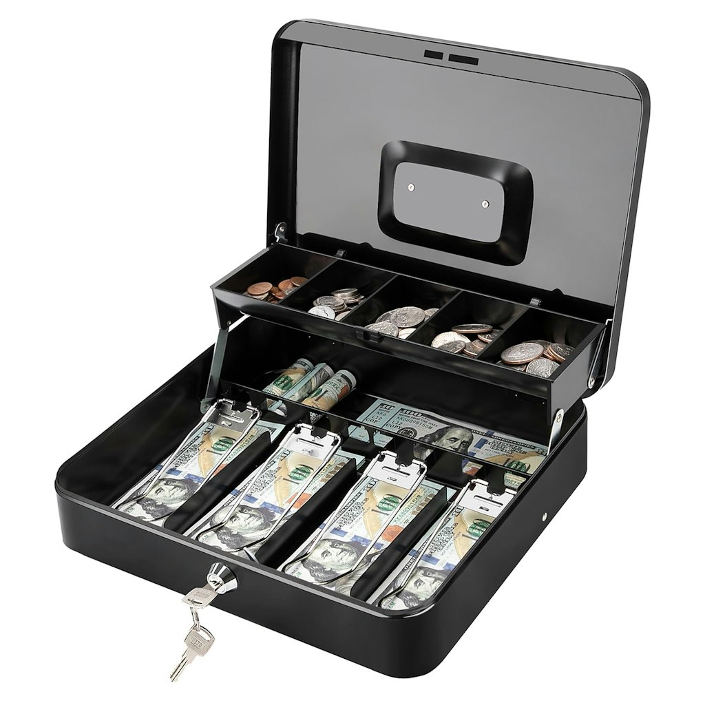 Solid Steel Cash Box: $20