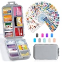 14-Grid Travel Pill Organizer w/ 415-Piece Medicine Name Labels for $7 + free shipping w/ Prime