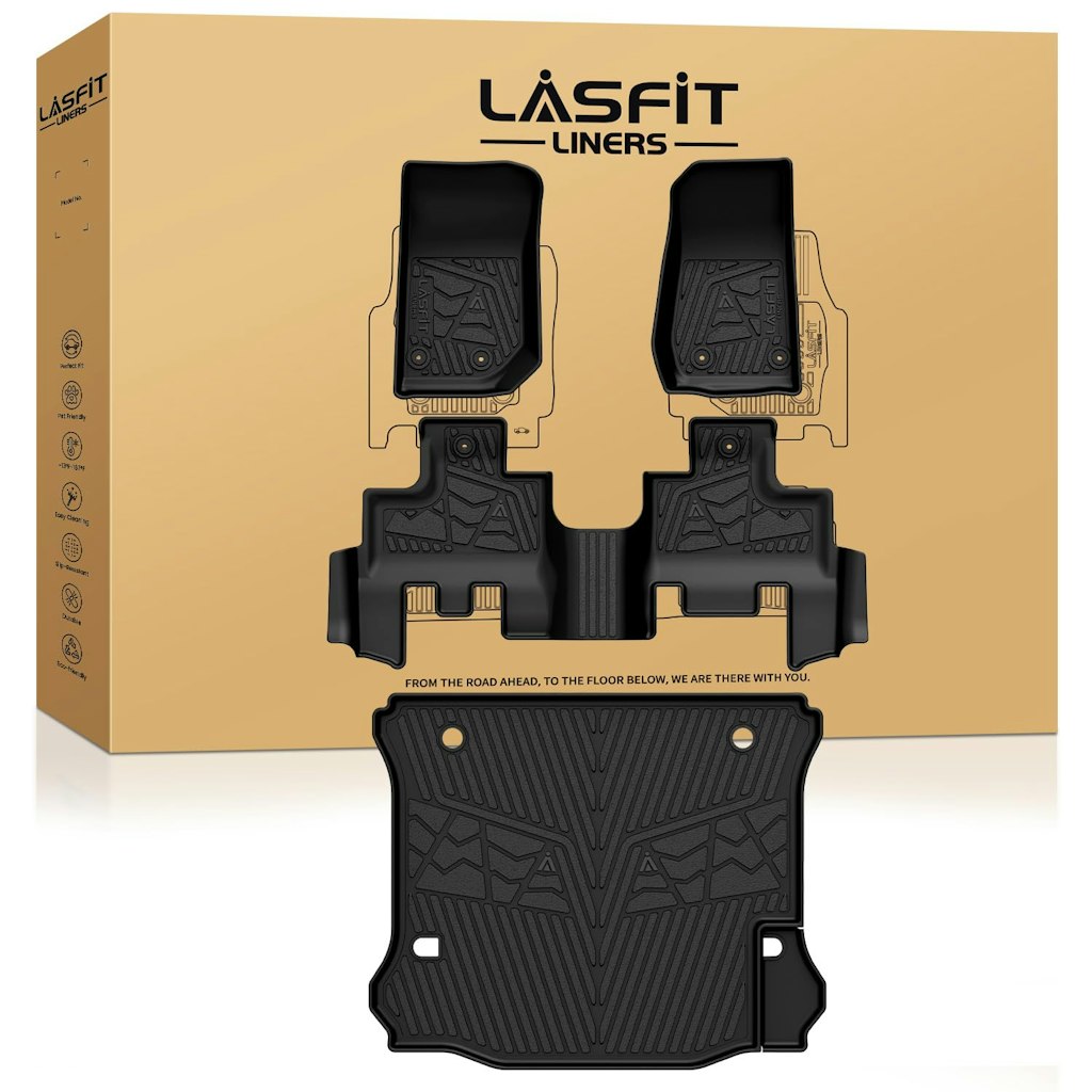 LASFIT All Weather Jeep Wrangler JK 2014-2018 Unlimited 4-Door Floor & Cargo Mat Set: $152