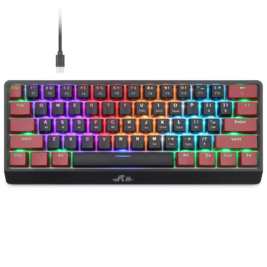 Rii RK806 61-Key Wired Mechanical Gaming Keyboard: $13