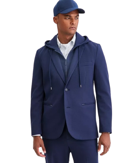 Alfani Men's Textured Knit Regular-Fit Hoodie Blazer: $56