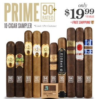  Prime 90+ Rated 10-Cigar Sampler: $22