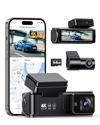 Dual 4K Front & Rear Dash Cam w/ Wi-Fi GPS and 64GB Card: $49.99