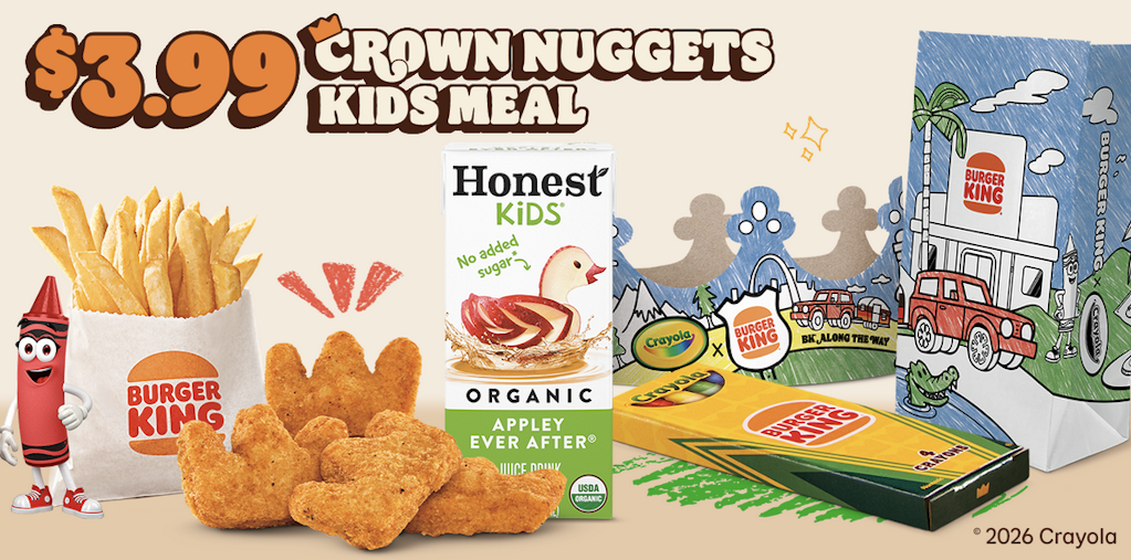 Burger King Crown Nuggets Kids Meal: $3.99