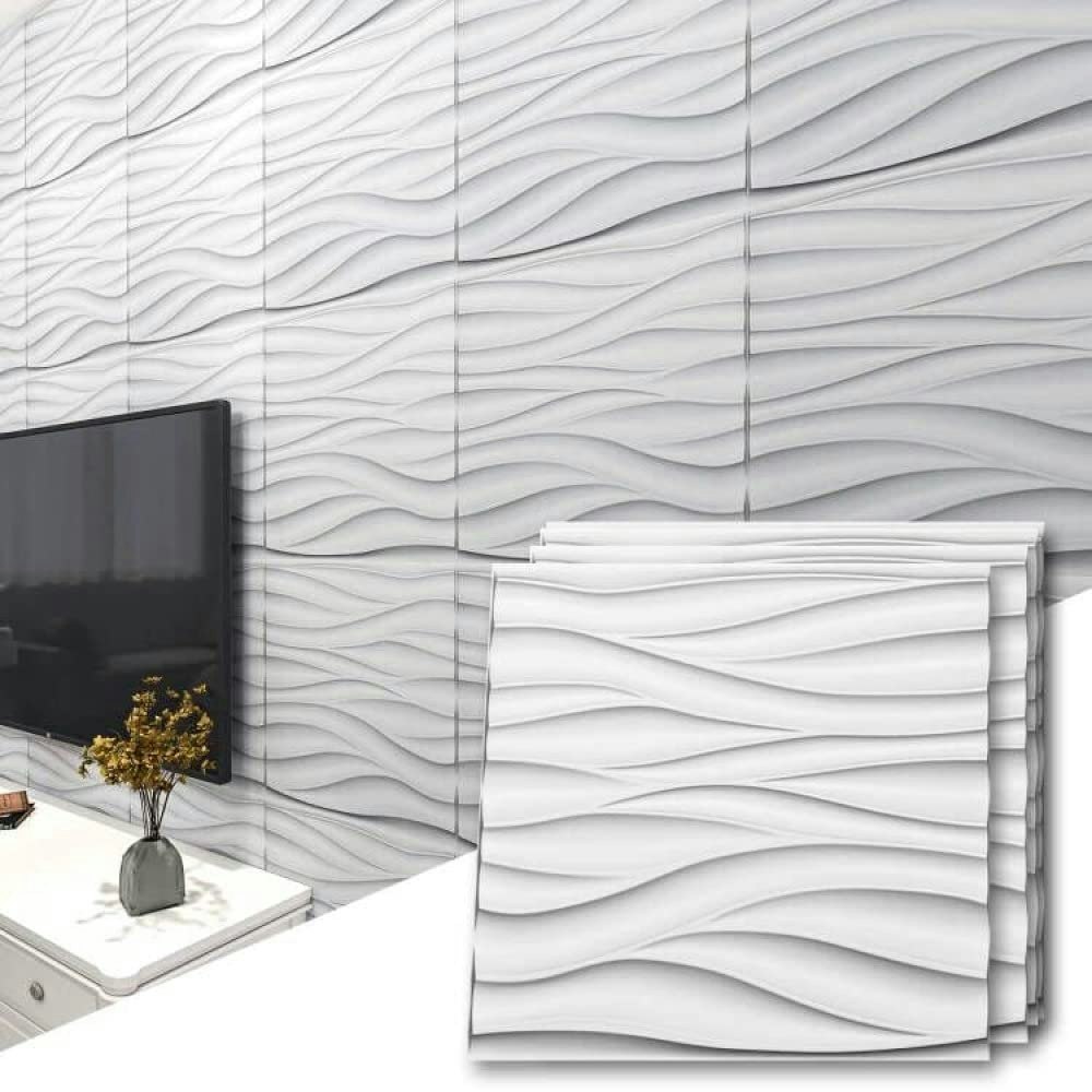 Art3d 19.7" Wavy 3D Wall Panels 12-Pack: $26