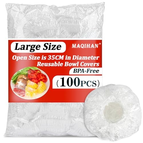 Maqihan Reusable Elastic Bowl Covers 100-Pack: $7.64