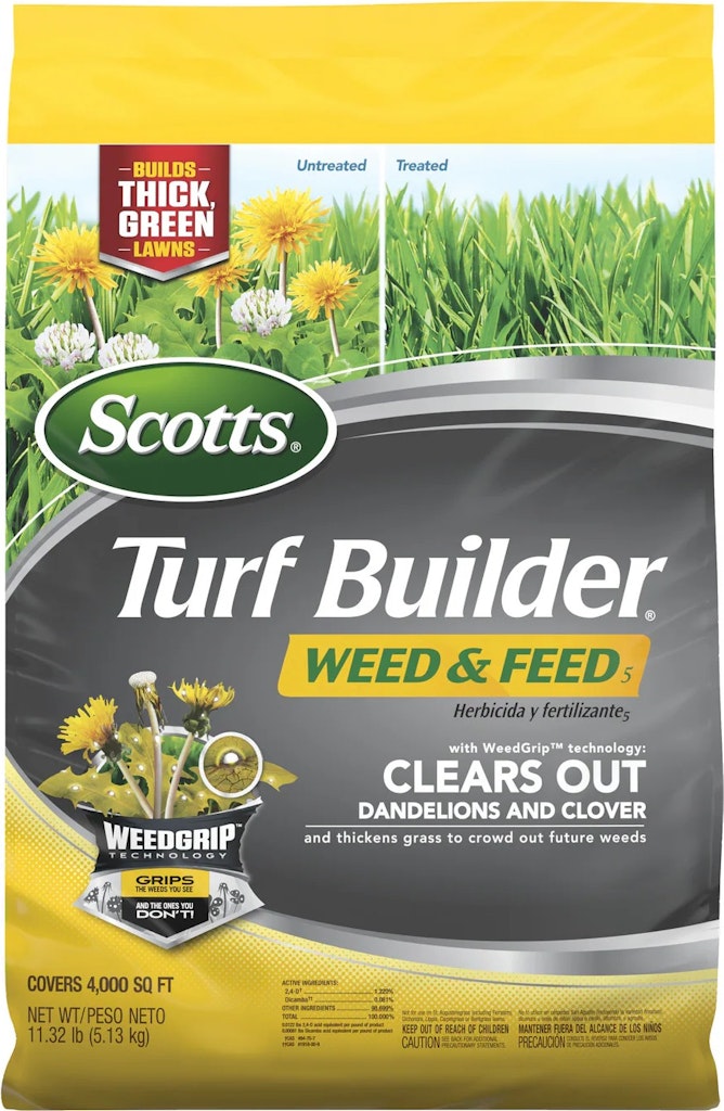 Scotts Turf Builder 11-lb. 4,000-sq ft. Weed & Feed Fertilizer: $14