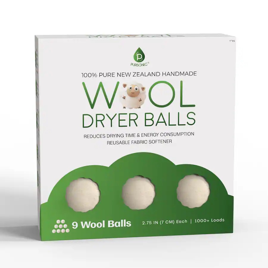 Pursonic New Zealand Wool Dryer Balls 9-Pack : 25