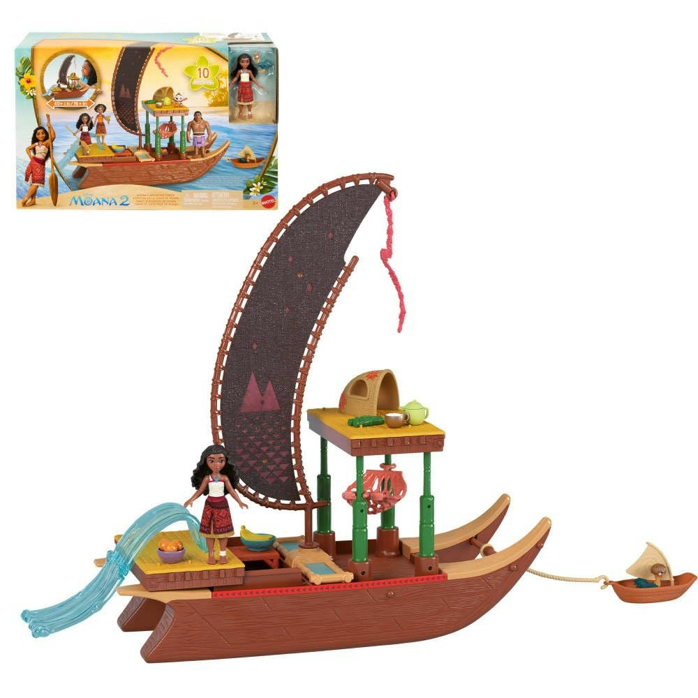 Mattel Disney Moana 2 Floating Adventure Canoe Playset: $9.60 w/ Prime