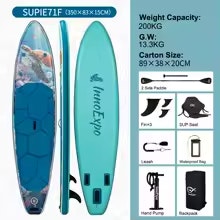 InnoExpo Inflatable Stand Up Paddle Board w/ SUP Accessories: $131.05