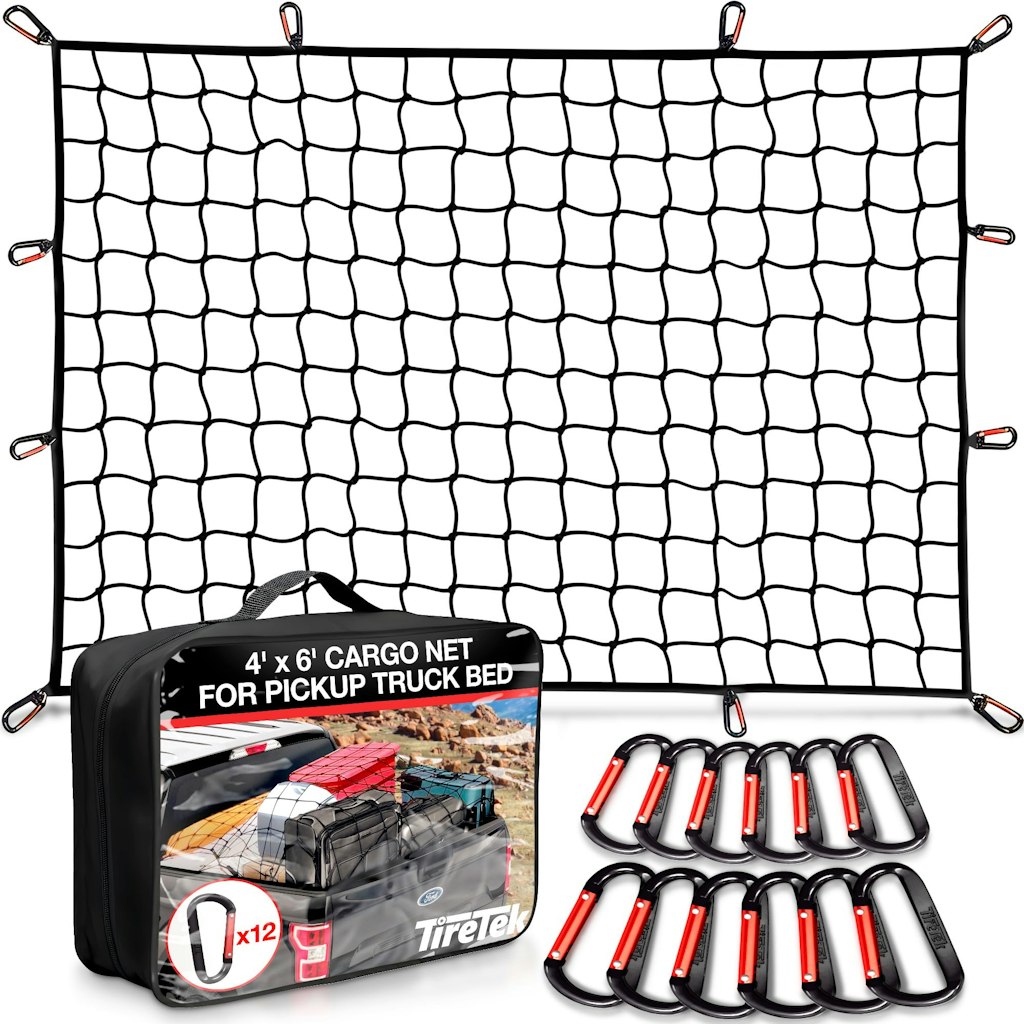 Cargo Net for Truck Bed w/ 12 Metal Carabiners: $28