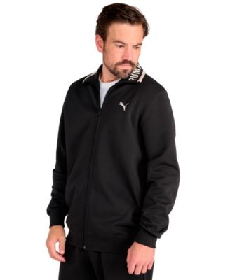 PUMA Men's Knit Collar Embroidered Cat Logo Track Jacket: $26