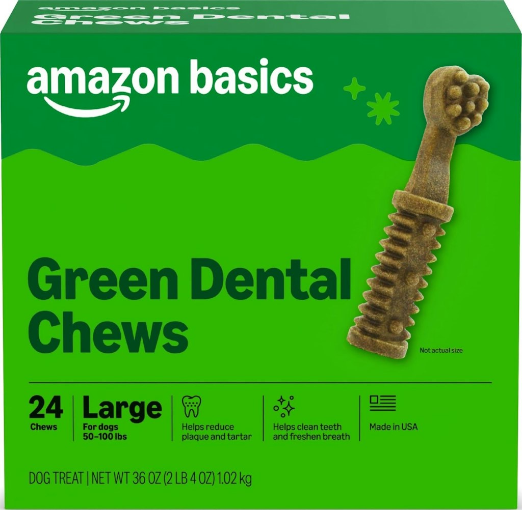 Amazon Basics 24-Count Large Dog Dental Treats: $24 w/ Sub & Save for Prime