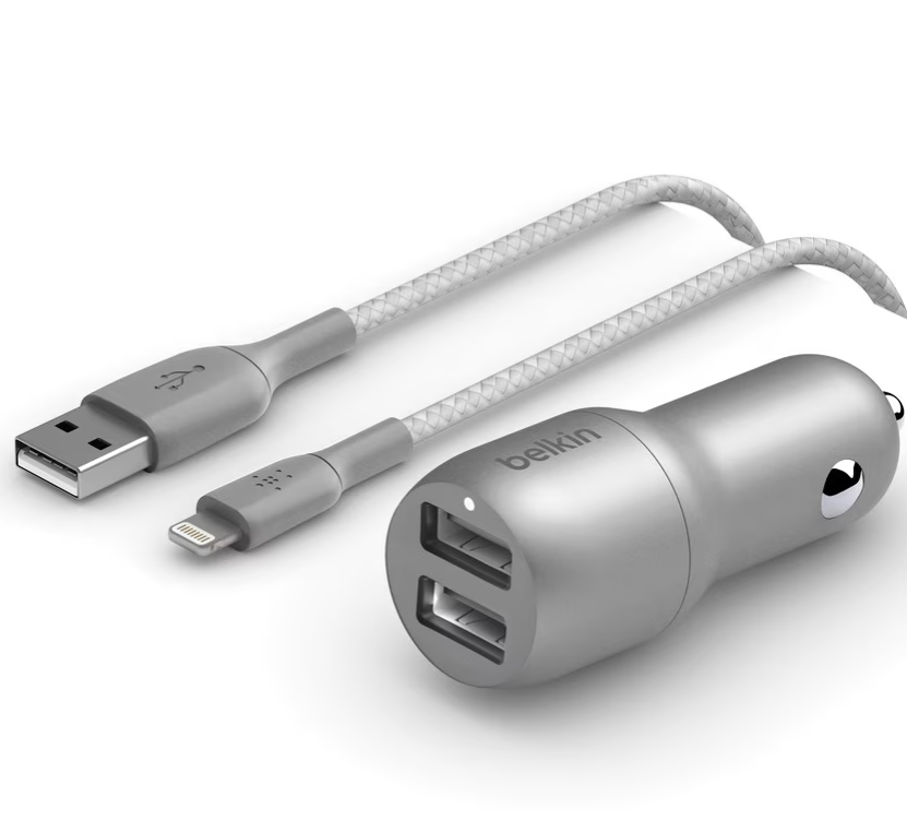 Belkin Boostcharge 24W Dual USB-A Car Charger: $5