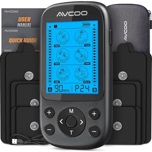Avcoo 3-in-1 Dual Channel TENS EMS Unit with 12-Pads: $19.79