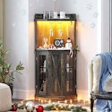 53" Corner Bar Cabinet w/ Glass Holder & LED Lights for $77 + free shipping