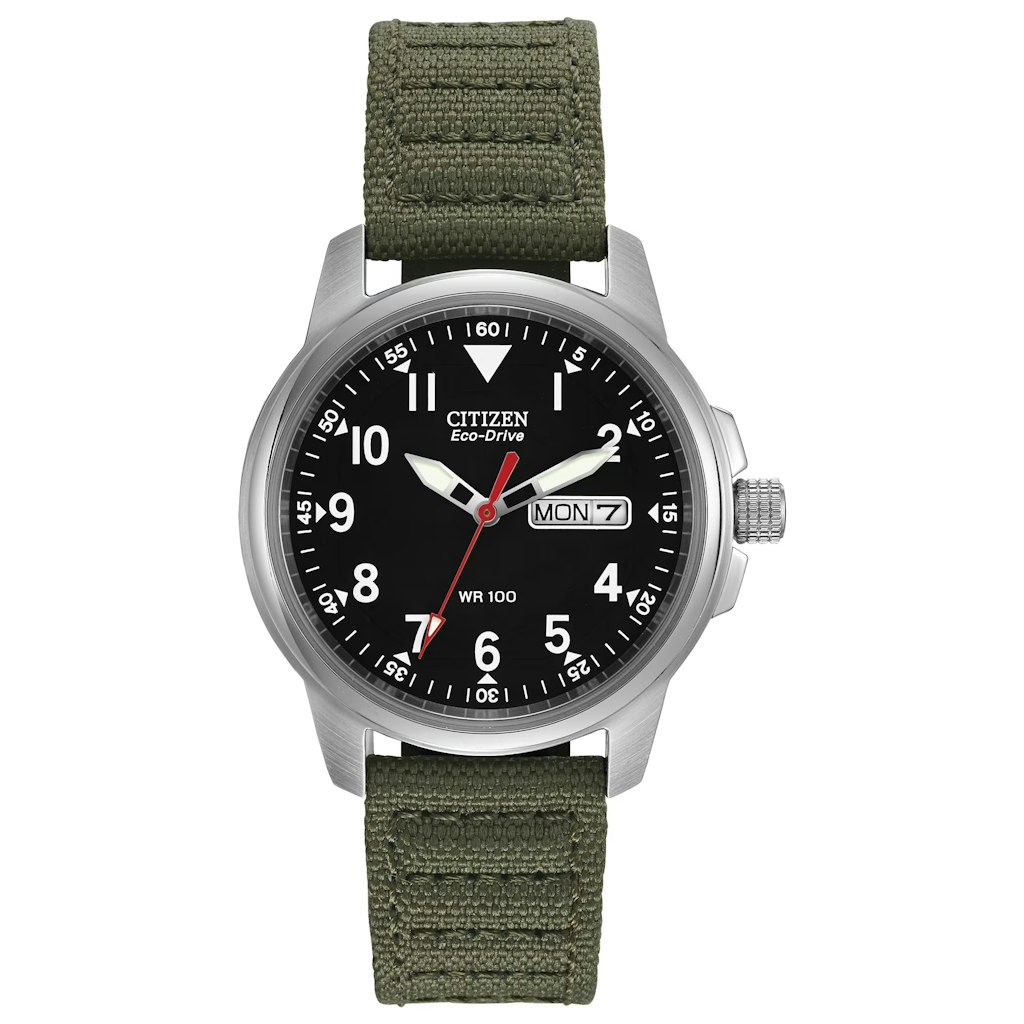 Citizen Men's Eco-Drive Chandler Green Strap Field Watch: $125