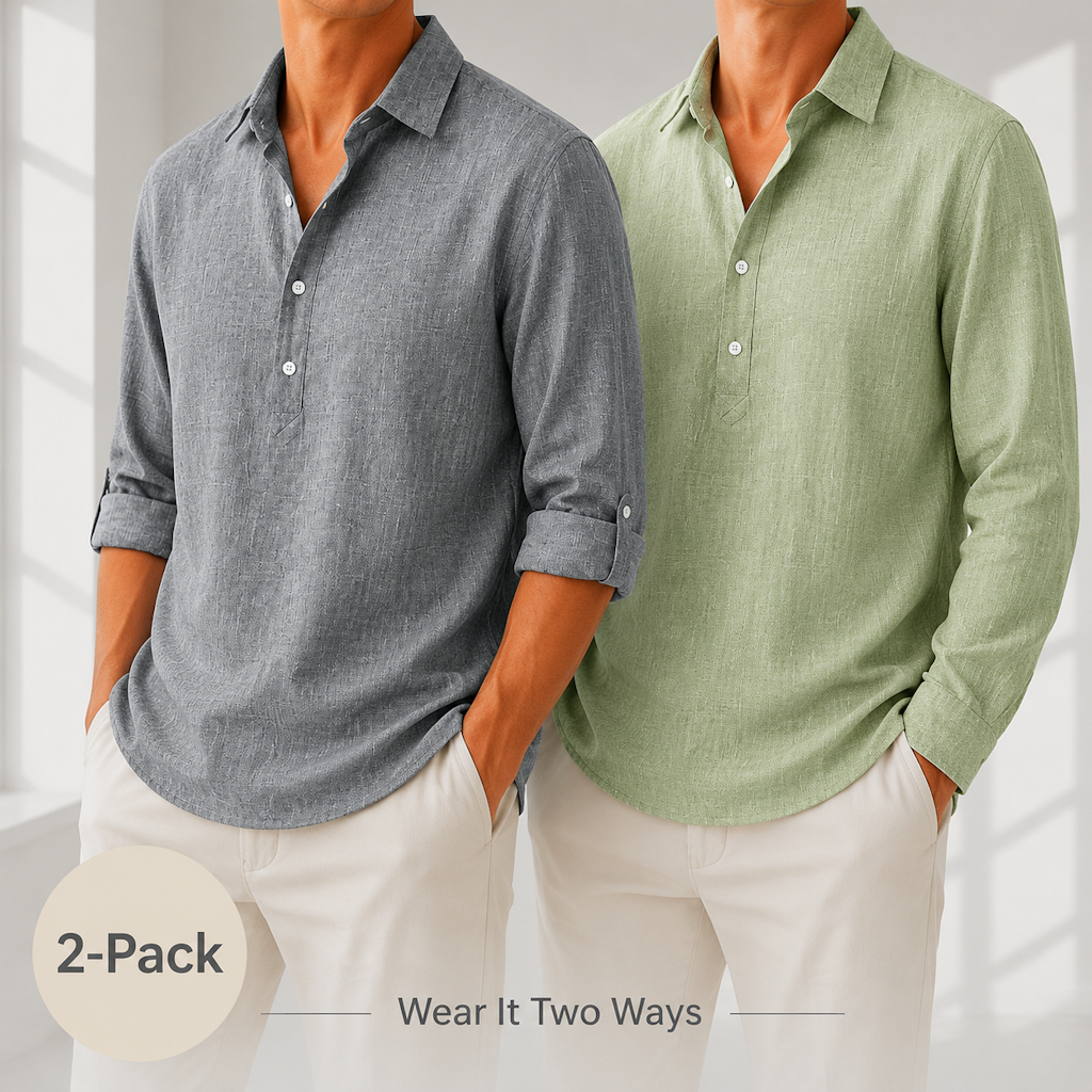 Linen Popover Shirts 2-Pack: $18