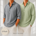 Linen Popover Shirts 2-Pack for $18 + $9 shipping