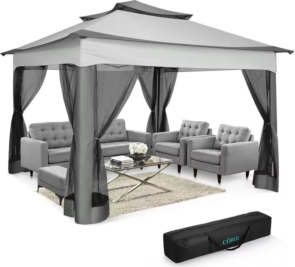 11-Foot Pop-Up Gazebo Pavilion w/ Mosquito Netting: $88 11-Foot Pop-Up Gazebo Pavilion w/ Mosquito Netting: $88
