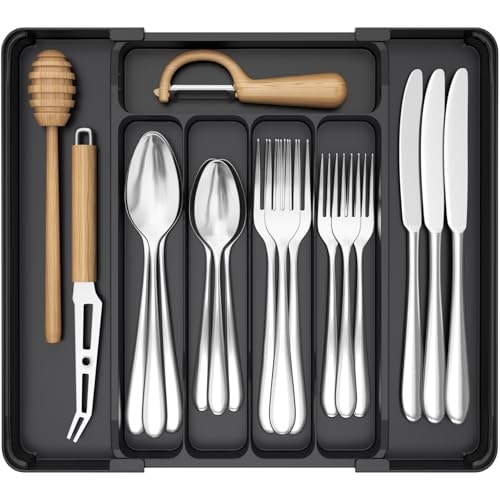 Lifewit Expandable Kitchen Drawer Silverware Organizer: $3.79