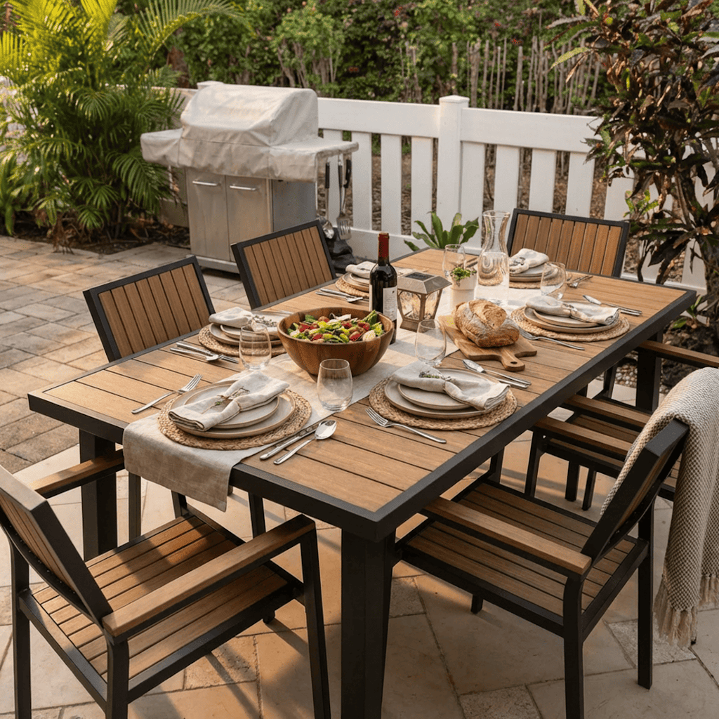 Pamapic Grain 8-Piece Outdoor Dining Set: $569