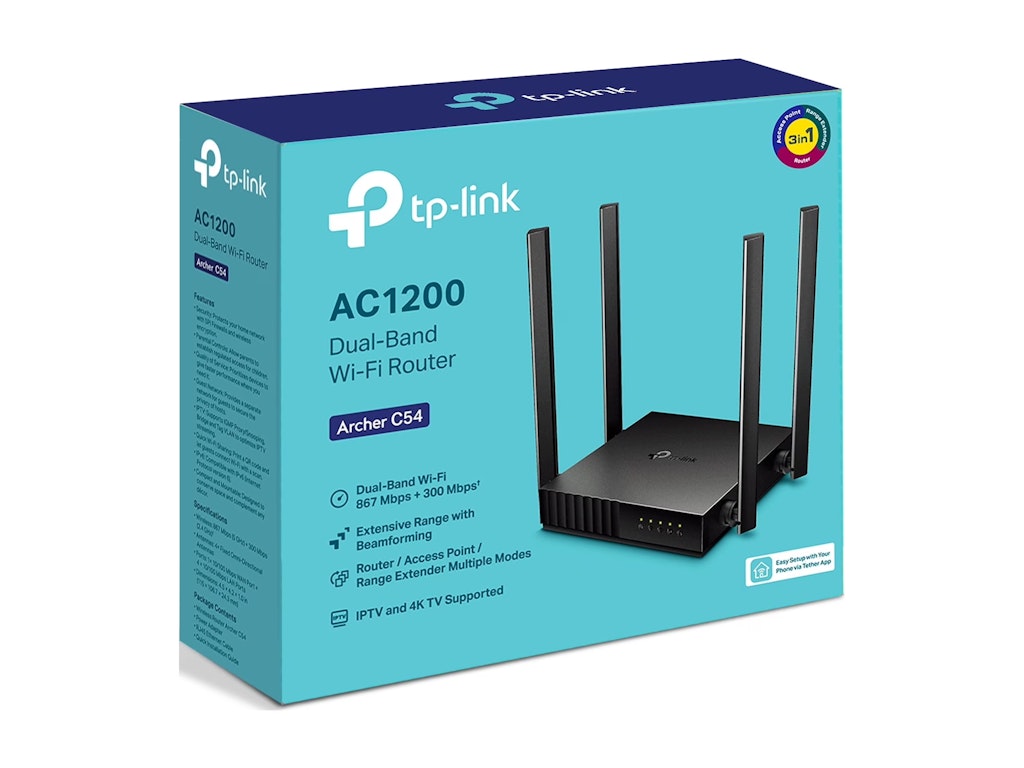 TP-Link Archer C54 AC1200 Dual Band WiFi Router: $15 TP-Link Archer C54 AC1200 Dual Band WiFi Router: $15