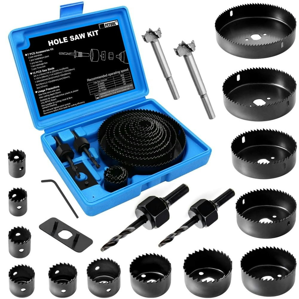 Hole Saw Kit 22pcs 3/4"-5": $15.46