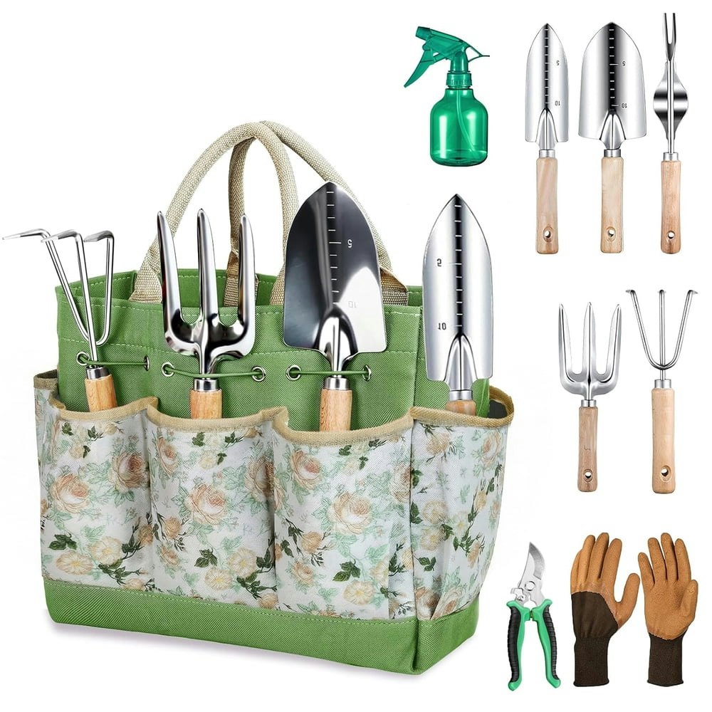 9-Piece Garden Tool Set with Storage Bag: $21.99