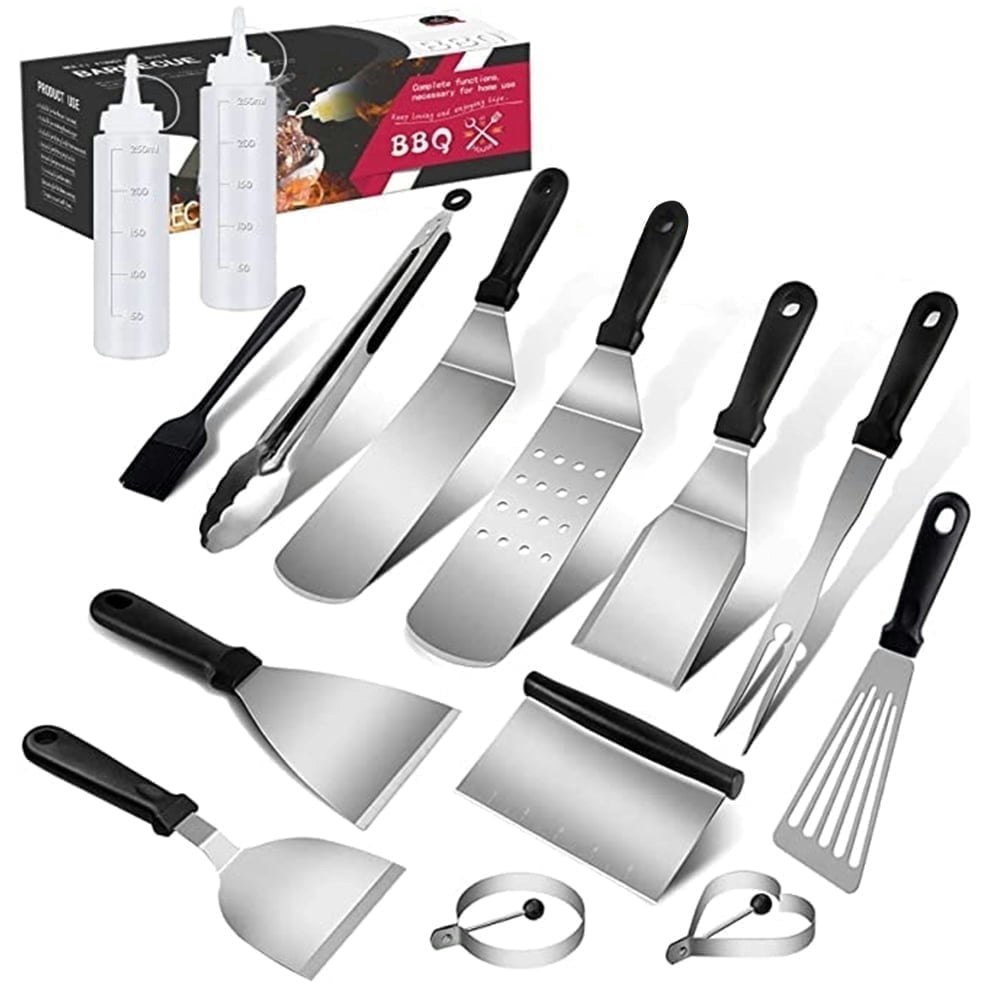 Kibhous 14-Piece Stainless Steel Griddle Accessories Kit: $19.78