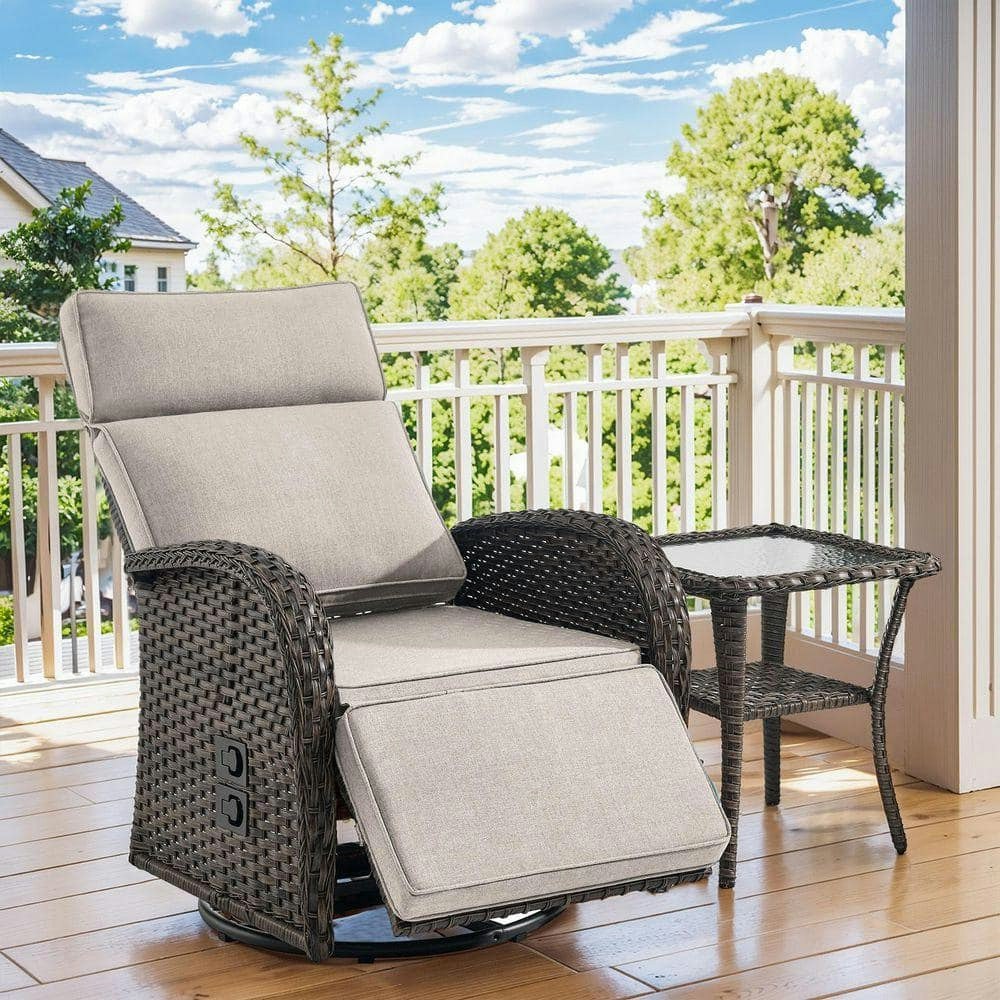 Rotavia 2-Piece Wicker Outdoor Swivel Recliner: $315.97 Rotavia 2-Piece Wicker Outdoor Swivel Recliner: $315.97