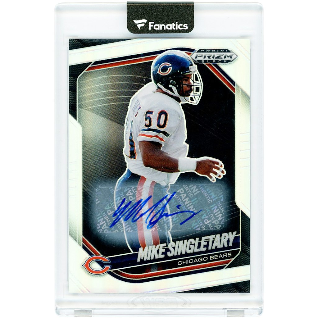 Mike Singletary Chicago Bears Autographed 2025 Panini Prizm Black Silver Prizm #23 Card: $149.99 Mike Singletary Chicago Bears Autographed 2025 Panini Prizm Black Silver Prizm #23 Card: $149.99