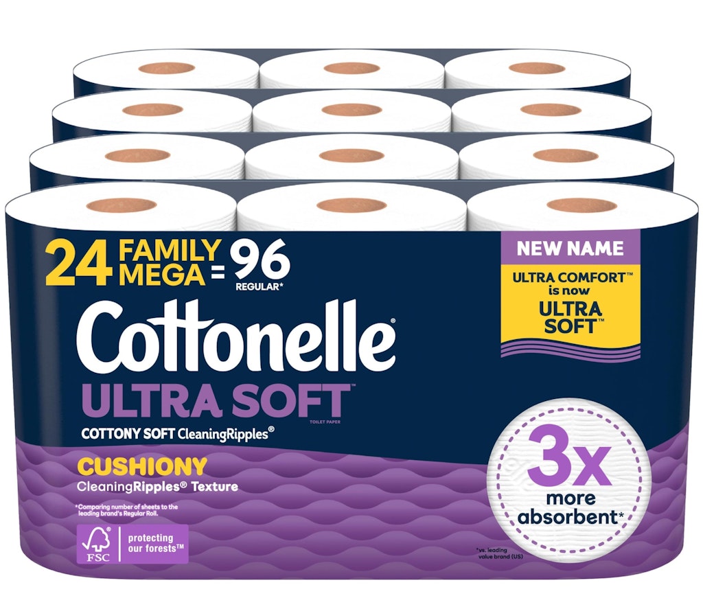 Cottonelle Ultra Soft Toilet Paper Mega Roll 24-Pack: $18 via Sub. & Save Cottonelle Ultra Soft Toilet Paper Mega Roll 24-Pack: $18 via Sub. & Save
